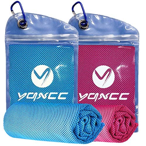 Image of YQXCC 2 Pack Cooling Towels | 120x30 cm | Cold Cool for Neck | Microfibre Soft Breathable Chilly | for Sports Yoga, Golf, Gym, Camping, Running, Workout & More Activities