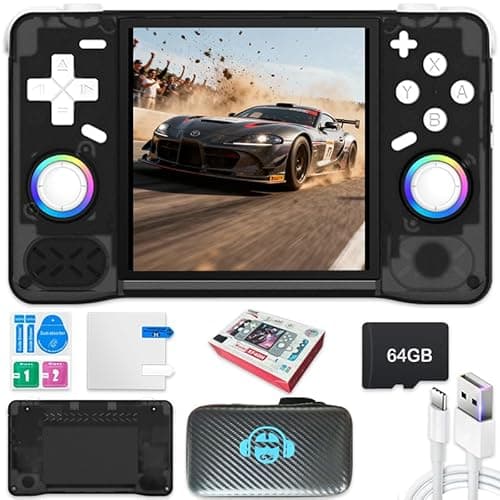 Image of New XF40H Handheld Game Console,Built-in 64G with 18000 games,4000mAh,Linux System,4-inch IPS Screen WIth Storage bag (Black,64G)