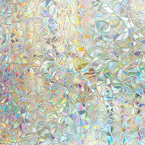 Image of 3D Rainbow Window Film Privacy Decorative Window Sticker for Glass Non-Adhesive Static Window Clings Removable Vinyl Window film Rainbow Effect Anti UV for Home (89.9x200cm)