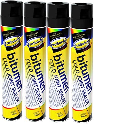 Image of Prosolve Bitumen Cold Joint Seal Spray Tarmac Roof Gutter Repair Pot Hole Sealer - 4 Pack