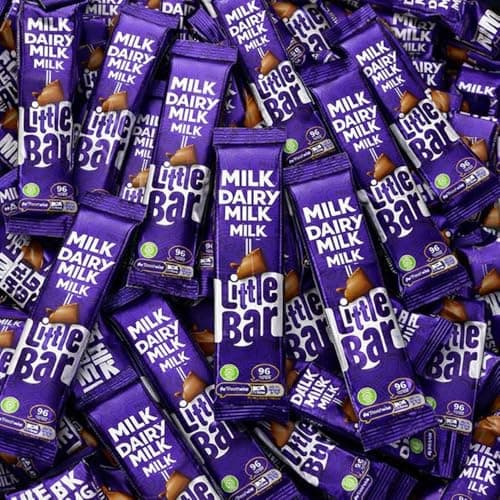 Image of Cadbury Dairy Milk Little Bar Chocolate 18g – Smooth Creamy Milk Chocolate Mini Bar, Individually Wrapped Snack Size, Ideal for Lunchboxes & Sharing Packs (30 x Bars)