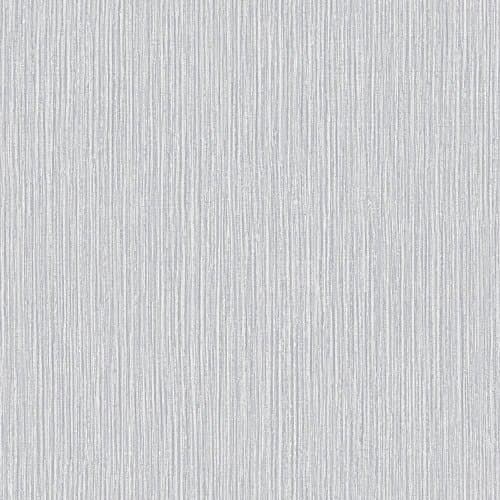 Image of Arthouse Silver Gray Wallpaper - Textured Natural Raffia Look - Pale Silvery Tone with a Subtle Lustre Sheen That Reflects Light, Day or Night - 395.67 x 20.87 inches / 53cm x 10.05m Roll 670901