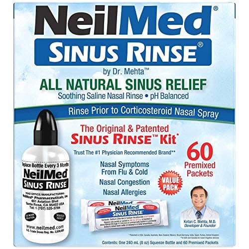 Image of NeilMed Sinus Rinse - A Complete Sinus Nasal Rinse Kit with 60 Premixed Packets