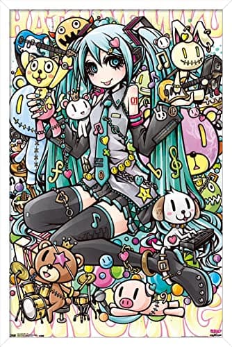 Image of Trends International Hatsune Miku - Toys Wall Poster, 14.725" x 22.375", White Framed Version