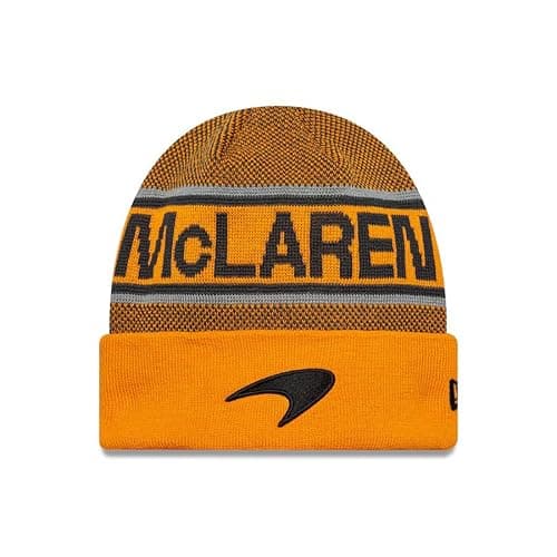 Image of F1 McLaren 2022 Team Bobble Cuff Beanie Hat Orange, Orange, One size