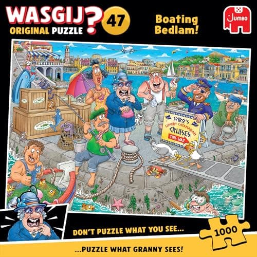 Image of Wasgij Original 47, Boating Bedlam - Unique 1000 Piece Jigsaw Puzzle for Adults - Colourful, Puzzling, Challenging & Brainteasing Adult Jigsaws - 100% Recycled Cardboard 1000Pc Puzzles - Jumbo