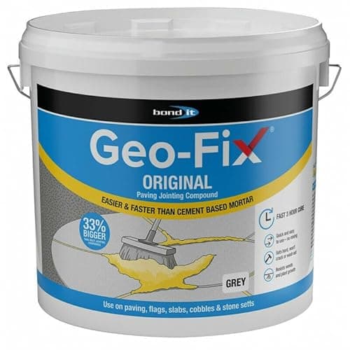 Image of Bond-it GEO-FIX 14kg All Weather Paving Patio Jointing Compound Mortar Permament Joint Filler Pointing EADY MIXED Sealed For Dry and Wet Conditions with Hydrophobic Characteristics (Grey, 14kg)