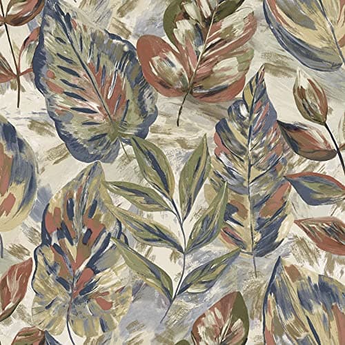 Image of Holden Decor Aralia Beige Wallpaper 36111 - Metallic Brush Painted Leaf