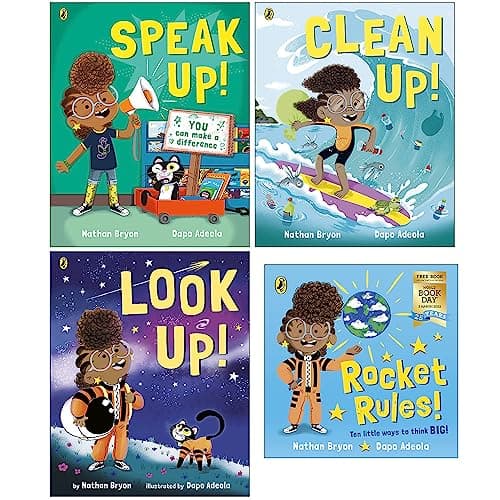 Image of Nathan Bryon Collection 4 Books Set (Speak Up!, Clean Up!, Look Up! & Rocket Rules World Book Day)