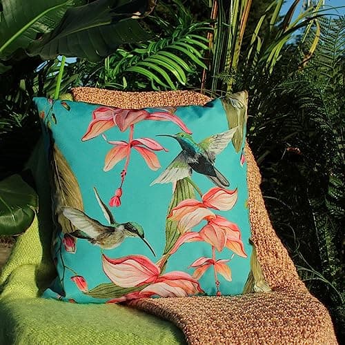 Image of Evans Lichfield Hummingbird Outdoor Polyester Filled Cushion - Twin Pack