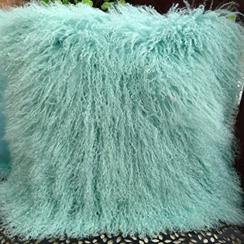 Image of Co-sy 40 * 40CM GENUINE MONGOLIAN SHEEPSKIN LAMB WOOL FUR CUSHION WITH PAD (Duck Egg)