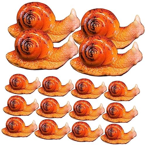 Image of ULDIGI 20pcs Mini Snail Statue Resin Garden Landscape Animal Figurine Decor Household Snail Shaped Adornments