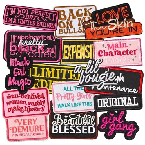 Image of Glamoreal 16Pcs Black Girl Iron On Patches Girl Power Embroidered Patches For Trucker Hats Clothes Jackets Backpacks