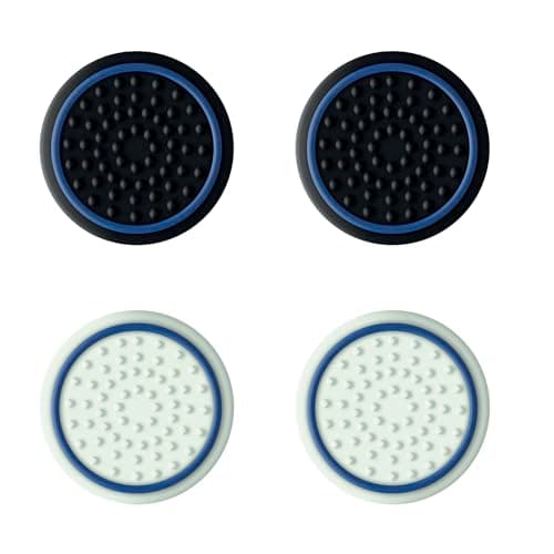 Image of GXTrust 4-pack PS5 Thumb Grips for PlayStation 5 DualSense Controller, Glow in the Dark Better Grip on Thumb Sticks Controller Wireless - Black/White