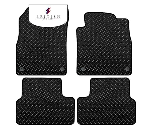 Image of BCM Car Mats - Compatible with Vauxhall Astra J 2010-2015 Include GTC - 3MM Rubber - Fully Tailored Floor Mat - Anti-Slip Backing - Black Trimming - 4 Piece Non-Slip