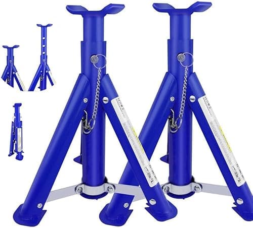 Image of 2x Heavy Duty 6 Ton Total Ratchet Type Axle Stand For Car Van Caravan Floor Jack