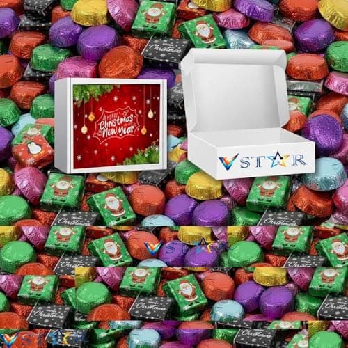 Image of Christmas Random Mixed Chocolate Gift Box – Assorted Variety Flavours – Festive Seasonal Chocolate Assortment - Whks (900g)