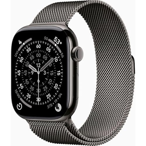Image of Apple Watch Series 11 [GPS + Cellular 46mm] Smart Watch with Slate Case and Milanese Slate Band, Sleep Score, Activity Monitor, Health Tracker, Always On Screen