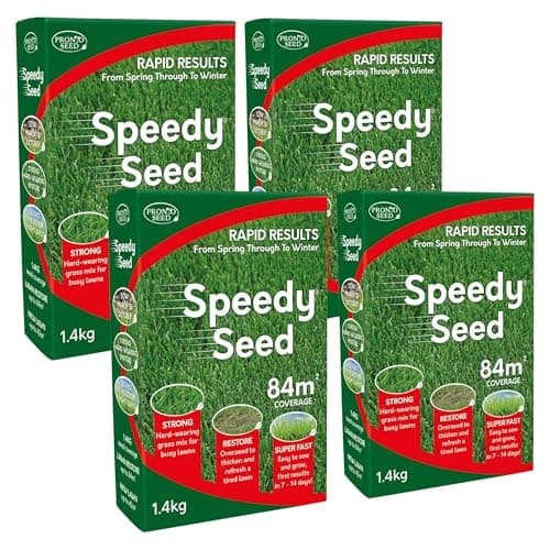 Image of Pronto Seed Premium Grass Seed 5.6 kg - Fast Growing, Hard-Wearing - Covers 336m² for Lawns & Overseeding - DEFRA Approved & Tailored for UK Climate (5.6kg)