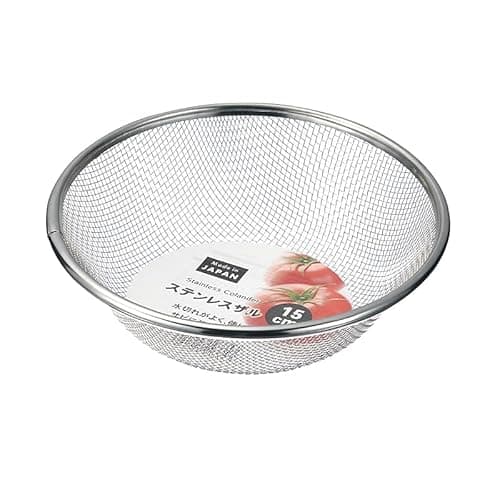Image of Premium 15cm Stainless Steel Mini MESH Strainer - Durable Multi-Purpose Kitchen Colander for Rinsing Berries, Vegetables and Fine Food - 47mm Deep - Made in Japan