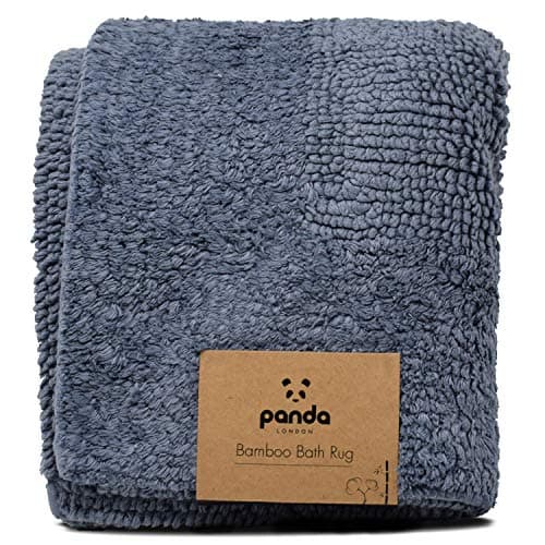 Image of Panda Bamboo Bath Rug 50 x 80 cm - Ultra-Absorbent, Non-Slip and Machine Washable, Spa-like Experience, Ink