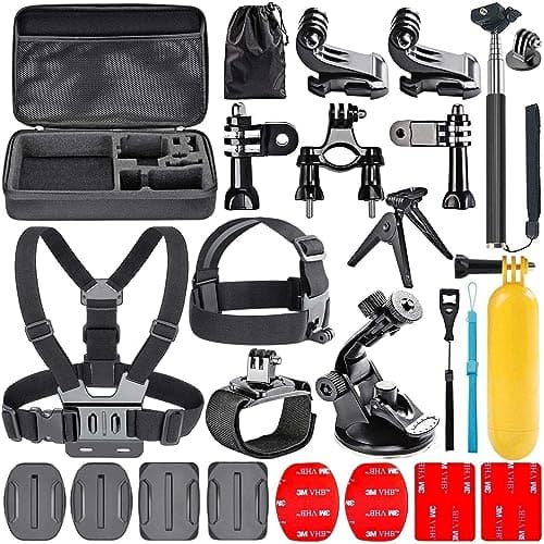 Image of Navitech 18-in-1 Action Camera Accessories Combo Kit with EVA Case - Compatible With ITEK I67002 Action Pro Sports Camera