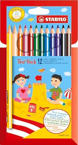Image of STABILO Trio thick - Triangular Colouring Pencil - Pack of 12 - Assorted Colours
