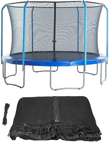 Image of OvbnMNx HHLL Replacement Safety Net for 10-14 ft Outdoor Trampoline Enclosure (Size: 10FT 3.06M 6-Pole)