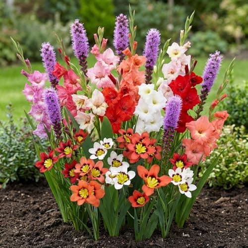 Image of 50 x Butterfly Flower Bulb Collection – Liatris, Gladiolus & Sparaxis Mix – Pollinator Friendly Summer Blooms – Perennial Garden Flowers – UK Grown