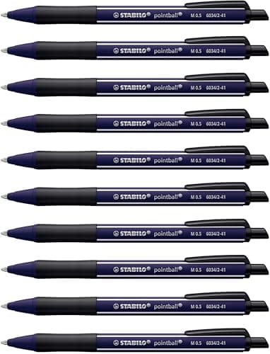 Image of STABILO pointball NatureCOLORS Wildflower - Ballpoint Pen - Pack of 10 - Prussian Blue with Blue Ink