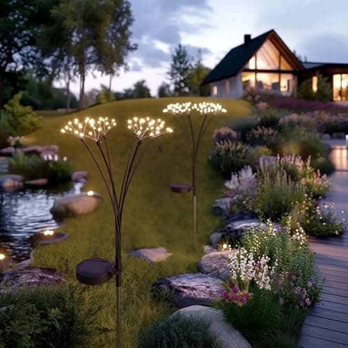 Image of SolarCentre® Starburst Swaying Outdoor Solar Stake Lights (Set of 2)
