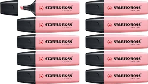 Image of STABILO BOSS ORIGINAL Pastel - Highlighter - Pack of 10 - Pink Blush