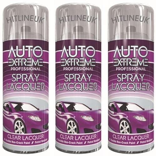Image of HitlineUK 3 x 400ml Clear Lacquer Spray Paint Furniture Paint Wood Paint Clear Coat Spray Paint