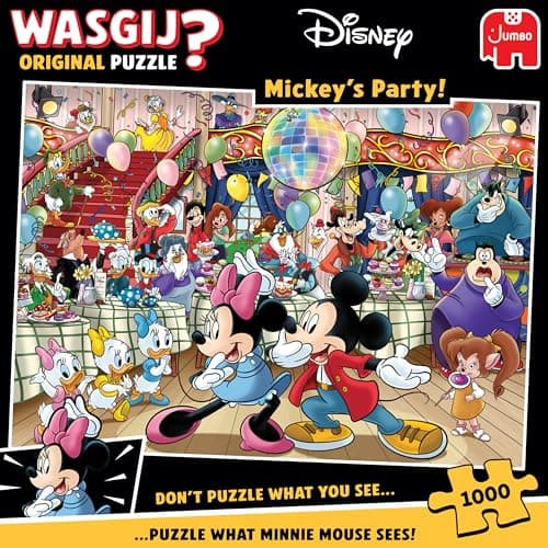 Image of Wasgij Original, Mickey's Party - Disney Themed 1000 Piece Jigsaw Puzzles for Adults - Colourful, Fun, Challenging & Brainteasing 1000 Pc Adults Jigsaw Puzzle - 100% Recycled Cardboard - Jumbo