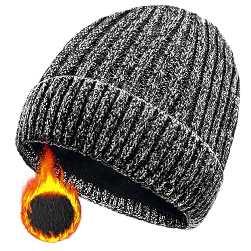 Image of lifwimner Winter Beanies Hat for Men&Women, Winter Knit Hat Stretchy Wooly Skullies Unisex Thermal Fleece Beanies(Grey)