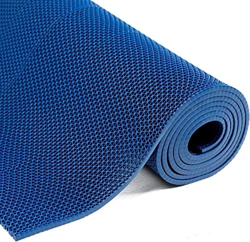 Image of BWKJMY Non Slip Drainage Outdoor Rubber Matting 90x300cm 5.5mm Thick Commercial Waterproof Rubber Mat for Indoor outdoor Restaurant Kitchen Swimming Pool Bathroom Drainage Flooring Mat, Blue