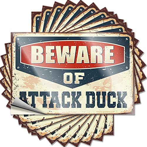 Image of Stickers for Car Beware of Attack Duck Funny Sticker 10 Pcs Toolbox Stickers and Decals Mechanic Stickers(6X9CM)
