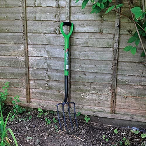 Image of Unibos Heavy Duty Garden Digging Fork - Gardening Hand Tool Carbon Steel 4 Tooth Handle Heavy Duty | Cultivating All Types Of Soil | Garden Pitchfork Tool For Gardening & Digging New