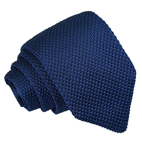 Image of DQT Mens Knitted Plain Slim Tie 7cm Skinny Knit Necktie - Wedding Business & Casual - Navy Blue