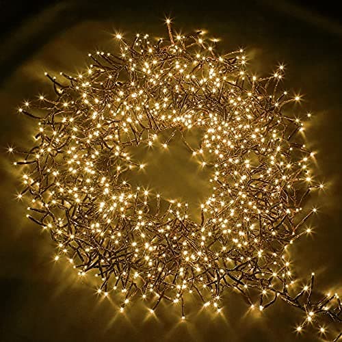 Image of NETTA Christmas Tree Cluster Lights 720 LED - 8 Hours On Timer, 8 Light Modes, Plug in, Waterproof Indoor & Outdoor Use – 720 LED / 9m Lit Length, Warm White