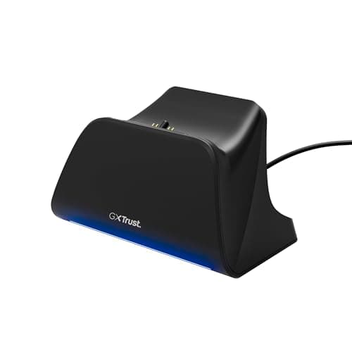 Image of Trust GXT 255 PS5 Controller Charger, Dualsense PlayStation 5 Controller Charging Dock with Place-on Design, Fast Charging, LED lighting, Anti-skid Pad, USB-C-C Cable Included, PS5 Accessories, Black