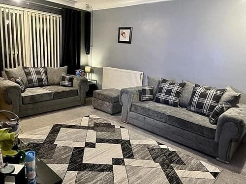 Image of Rosemont Furniture - Verona 2C2 Corner for Living Room, Grey Fabric UK Upholstered Corner Sofa (Grey, 3+2 Seater)