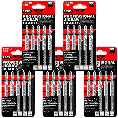 Image of 25 x TopsTools T144D 100mm Jigsaw Blades Designed for Straight and Fast Cuts in Wood