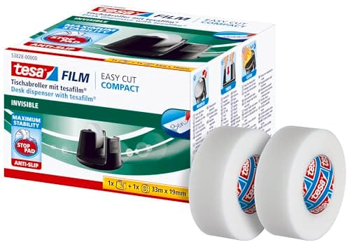 Image of Tesa Easy Cut Compact Promo Value Pack Tesafilm Eco & Clear 2 X 33 M: 19 mm + Dispenser