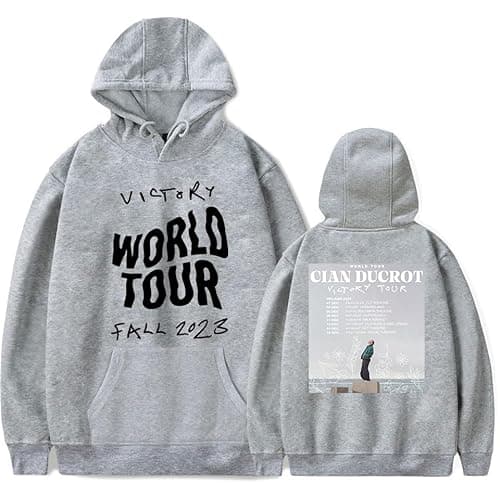 Image of RYSXJLX Cian Ducrot Hoodie Unisex Casual Fashion Classic Print Sweatshirt Singer Victory Tour Merch (XS,grey)