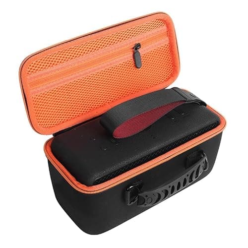 Image of Hzycwgone Travel Case for Marshall Middleton II/Middleton Bluetooth Speaker,Hard EVA Carrying Cover Shoulder Bag w/Extra Mesh Pocket for Marshall Middleton 2 Cable,Accessories,Black Orange