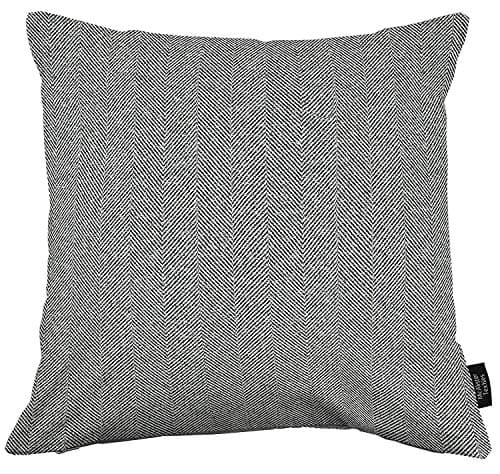 Image of McAlister Textiles Herringbone | Soft Textured Woven Faux Wool Dark Charcoal Grey Herringbone Cushion Cover | 43cm 17x17 Inch