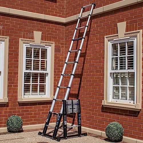 Image of BPS® Telescopic Ladder | Soft Close Technology | Rubber Wall Bumpers | Built in Angle Checker | EN131-6 Certified | 150kg Weight Rating | Size: 3.21m