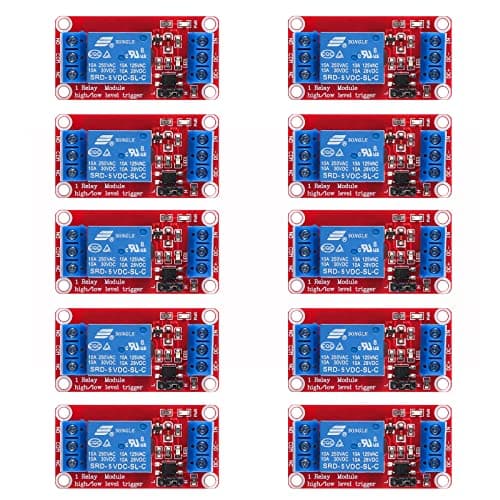 Image of AEDIKO 10pcs Relay Module DC 5V 1 Channel Relay Board with Optocoupler Isolation Support High or Low Level Trigger