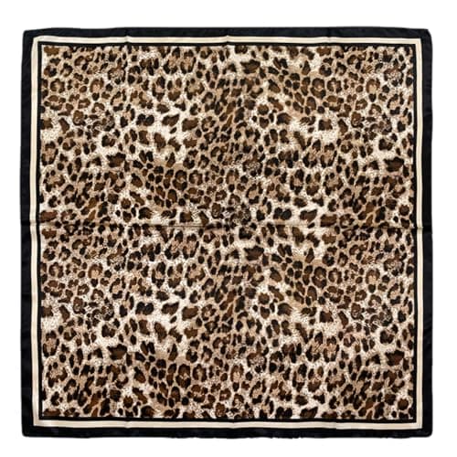 Image of fKiZanthene Leopard Print Polyester Hair Scarf for Women, Durable Stylish Bandana, Ideal Accessory for Wedding Party & Daily Wear